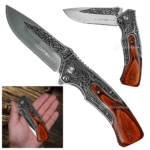 Canivete Premium Rustico Cote Bruto Com 21,8cm Cabo em Madeira Aço - SLKD124