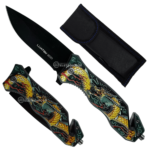 Canivete Performance Tática com Quebra Vidro e Cortador de Galhos Dragão - SLKD317A