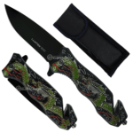 Canivete Performance Tática com Quebra Vidro e Cortador de Galhos Dragão - SLKD317D