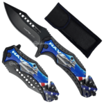 Canivete Tático com Quebra Vidro e Cortador de Galhos Alta Performance - SLKD327C