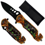 Canivete Tático Selva com Quebra Vidro e Cortador de Cabos Estampa Urso - SLKD313E