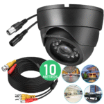 Câmera de Segurança Dome Infravermelho 4 em 1 Full HD 2MP Visão Noturna  Com Cabo Coaxial  10 Metros - KIT057