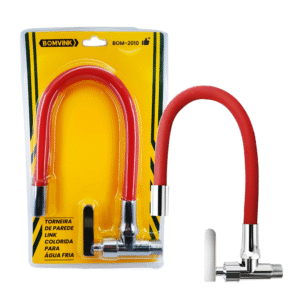 Torneira de Cozinha Rotação de 360° Com Saída de Água Fria – Vermelho BOM2010
