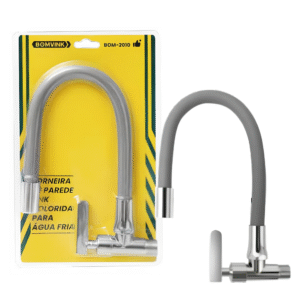 Torneira de Cozinha Rotação de 360° Com Saída de Água Fria – Cinza BOM2010