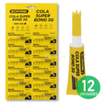 Cartela Com 12 Colas Instantâneas 3g Cartela Prática Com Alta Fixação - BOM1591