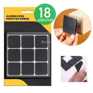 Feltros Autoadesivos Protetor De Pé Cadeira Cama Anti-Deslizante Quadrados 18 Peças - BOM1333