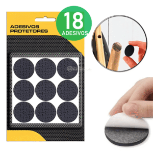 Feltros Autoadesivos Protetor De Pé Cadeira Cama Anti-Deslizante Redondos 18 Peças - BOM1332