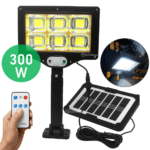 Luminária Refletor Solar LED 300W de Iluminação Sem Fio Com Sensor de Presença e Controle Remoto - LKY0045