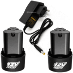 Kit 2 Baterias De Lítio 12v 1.3Ah Recarregável Com Fonte de Alimentação Para Furadeiras Parafusadeira Lixadeira