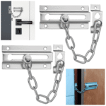 Kit 2 Travas Trinco Ferrolho de Segurança Pega-Ladrão Para Porta Com Corrente - BOM2713