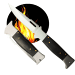 Canivete 19,5cm Para Camping em Aço Inoxidável Cabo Amadeirado Cor Preto - TCMC