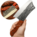 Cutelo Inox Damasco Profissional Cabo King Artesanal Ideal Para Churrasco e Cozinha - CAID8