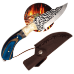 Faca Full Tang Cabo Azul 31cm Arte Artesanal Lâmina Aço Inoxidável - MD10A