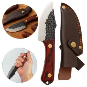 Faca Com Lâmina Forjada em Aço Carbono/Inox Com Acabamento Martelado - SLKLAF80