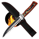 Faca Aço Inox Tática Para Corte Cabo Madeira pessoalizado - TB091636