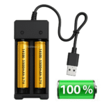 Carregador Universal USB Com 2 Baterias Recarregáveis 14500 3.7V 5000mAh Com Indicador de Carga - LEY2034
