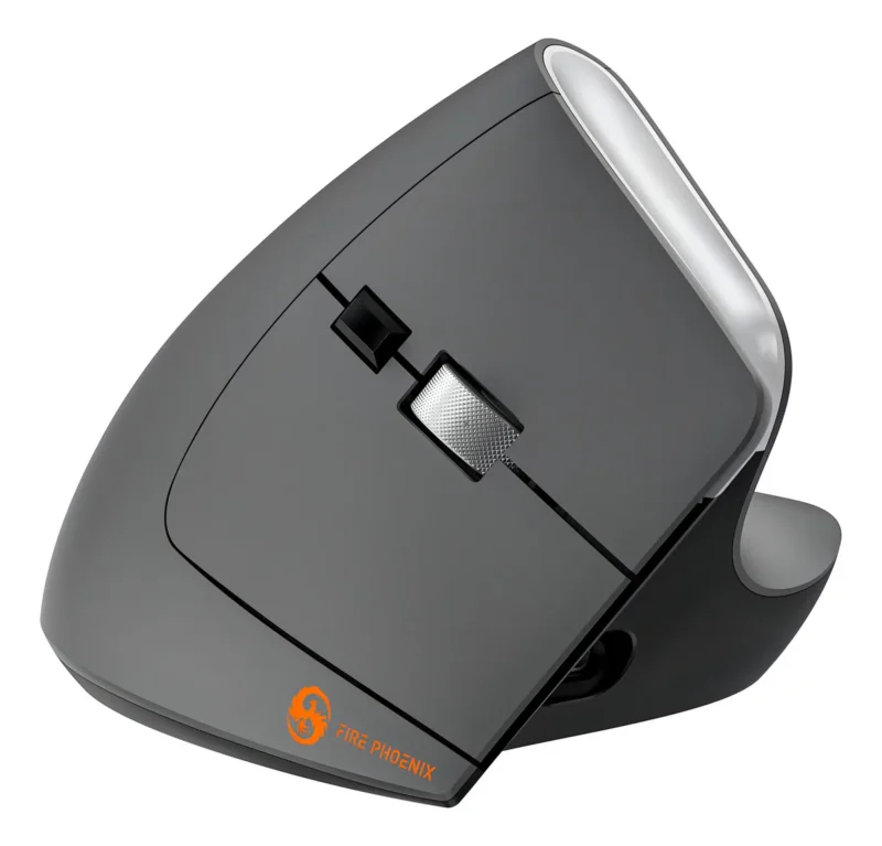 Mouse Bluetooth Sem Fio Wireless Vertical 6 Botões Recarregável Grafite ...