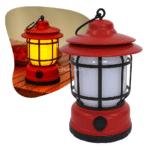 Lampião Retrô LED Portátil com Efeito de Chama Luz Decorativa Ambiente Recarregável Vermelho  - LK5813