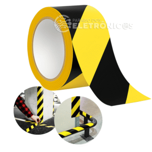 Fita Adesiva De Demarcação de Solo Piso Zebrada 48mm x 4.8cm Para sinalização JD16