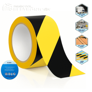 Fita Adesiva De Demarcação de Solo Piso Zebrada 48mm x 4.8cm JD16