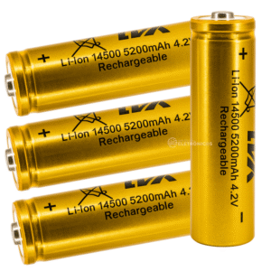 Kit 4 Baterias Recarregáveis 14500 4.2v Lítio 5200mAh Original
