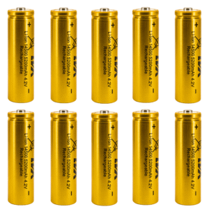 Kit 10 Baterias Recarregáveis 14500 4.2v Lítio 5200mAh Original