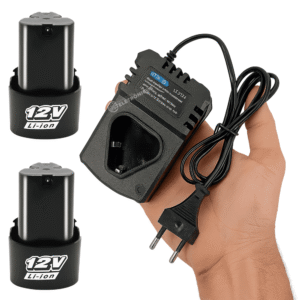 Carregador de Bateria 12.6v 2A Com Indicador de Carga + 2 Baterias 12v 1.3Ah de Alta Potencia - KIT103