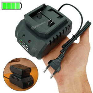 Carregador de Bateria 21v Alta Potencia e Proteção 2A Com Indicador de Carga - LE0182