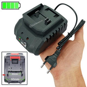 Carregador de Bateria 21v Alta Potencia e Proteção 2A Com Indicador de Carga - LE0182