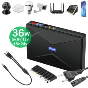 Fonte de Alimentação Ininterrupta DC 36W 5V 9V 12V PoE 15V 24V 8800mAh Roteador e CFTV - MAX0411