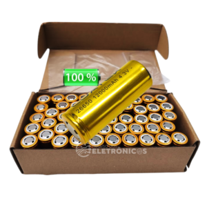 Caixa com 50 Baterias Recarregáveis 26650 de Li-ion 3.7v á 4.3v 12000mAh