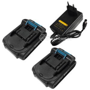 Kit 2 Bateria 21v 2.0ah Universal Recarregável + Fonte 21V Bateria212A