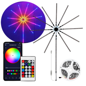 Kit 6 Fita Luz De Festa Fogo De Artifício Fita LED RGBW Controle e App - TB5088