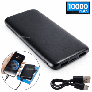 Power Bank Turbo 37w Alta Qualidade 10000mAh 3 Saídas Preto Homologado ANATEL - MAX0531