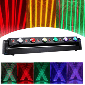 Iluminação de Palco Moving Profissional 100W 6 LED RGBW Beam Light Bar Com 6 Laser Vermelho e Controle DMX - CYL2501
