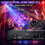 Luzes de DJ para festas, Pro 6 em 1 Dmx e máquina (11)