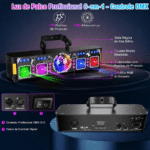 Luzes de DJ para festas, Pro 6 em 1 Dmx e máquina (12)