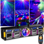 Luzes de DJ para festas, Pro 6 em 1 Dmx e máquina (1)