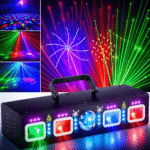 Luzes de DJ para festas, Pro 6 em 1 Dmx e máquina (8)
