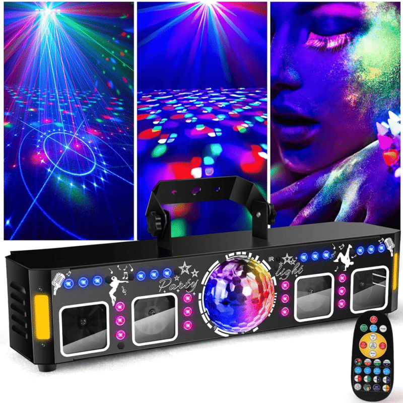 Luzes de DJ para festas, Pro 6 em 1 Dmx e máquina (1)