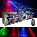 Luzes de DJ para festas, Pro 6 em 1 Dmx e máquina (10)