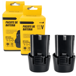 Kit 2 Baterias De Lítio 12v 1.3Ah Universal Recarregável Para Furadeiras Parafusadeira Lixadeira - H111