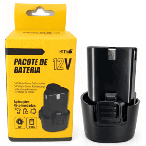 Bateria De Lítio 12v 1.3Ah Universal Recarregável Para Furadeiras Parafusadeira Lixadeira - H111