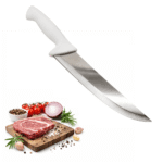 Faca Lâmina Afiada 33cm Profissional Inox com Cabo Branco Ergonômico - LKCF01