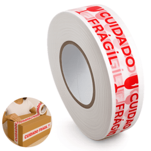 Fita Adesiva Cuidado Frágil  4mm x 300 Metros Para Embaguem - JD37