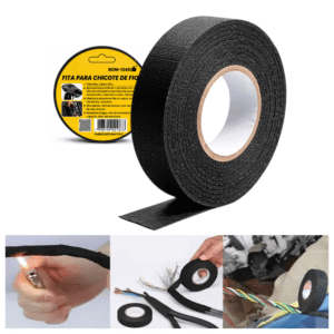 Fita De Tecido Para Chicote de Fios Rolos 15 Metros Preto - BOM1340