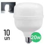 Kit 10 Lâmpadas LED Bulbo Alta Potência 20W 1600 Lumens 6500K Branco-Frio E27 - EB7000