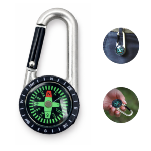 Mini Mosquetão com Bússola Integrada Resistente e Preciso - LK033AB