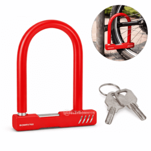 Cadeado U Reforçado Bicicleta e Motos Revestimento Protetor 13mm - VermelBOM2650