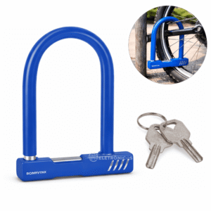 Cadeado U Reforçado Bicicleta e Motos Revestimento Protetor 13mm - Azul BOM2650